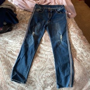 SHEIN Women’s Medium Ripped Skinny Jeans w/ Side Stripes